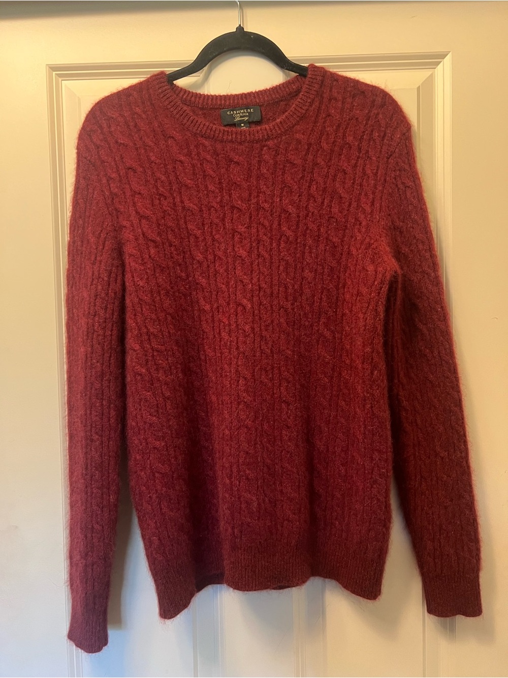 Club Room Men's Red Cable-Knit Crewneck Sweater